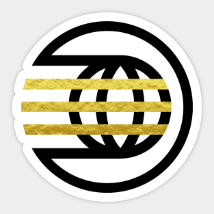 Black and Gold Spaceship Earth Logo Sticker